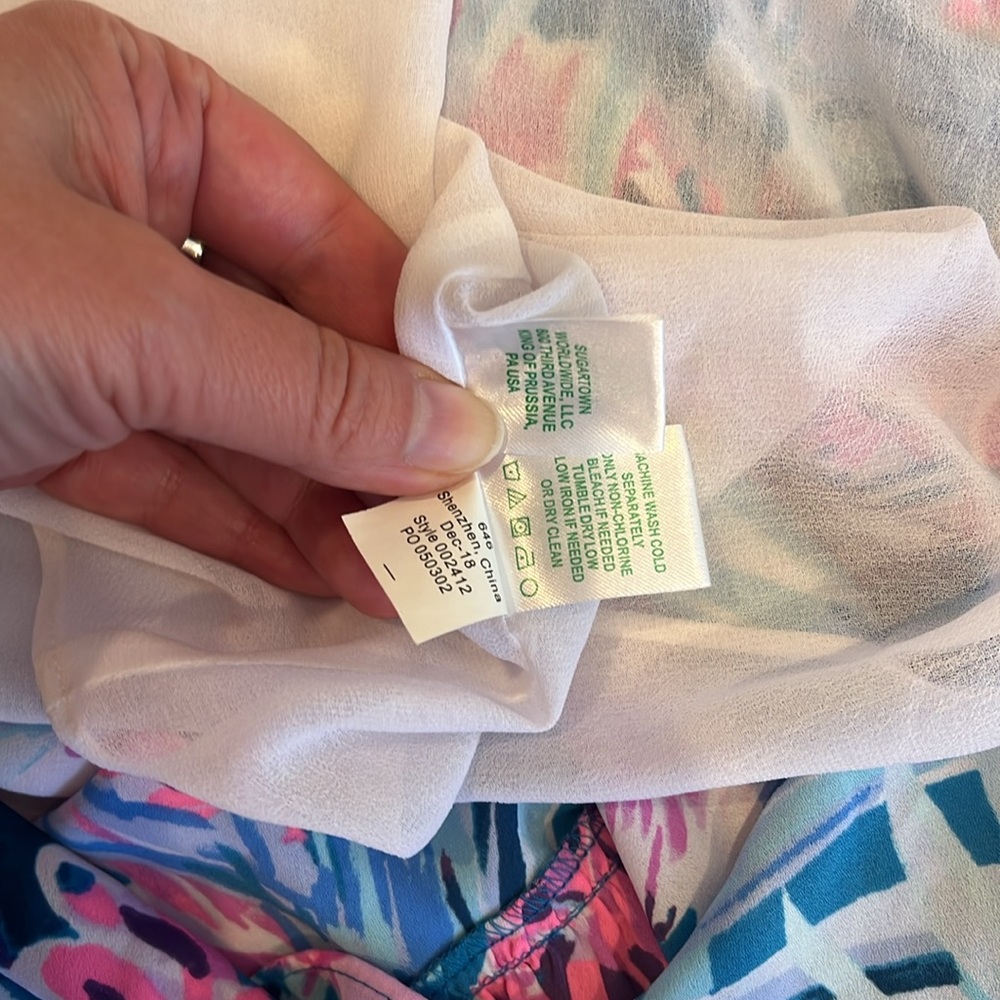 Lilly Pulitzer Blue Pink Tropical Print Maxi Dress - Picture 9 of 9